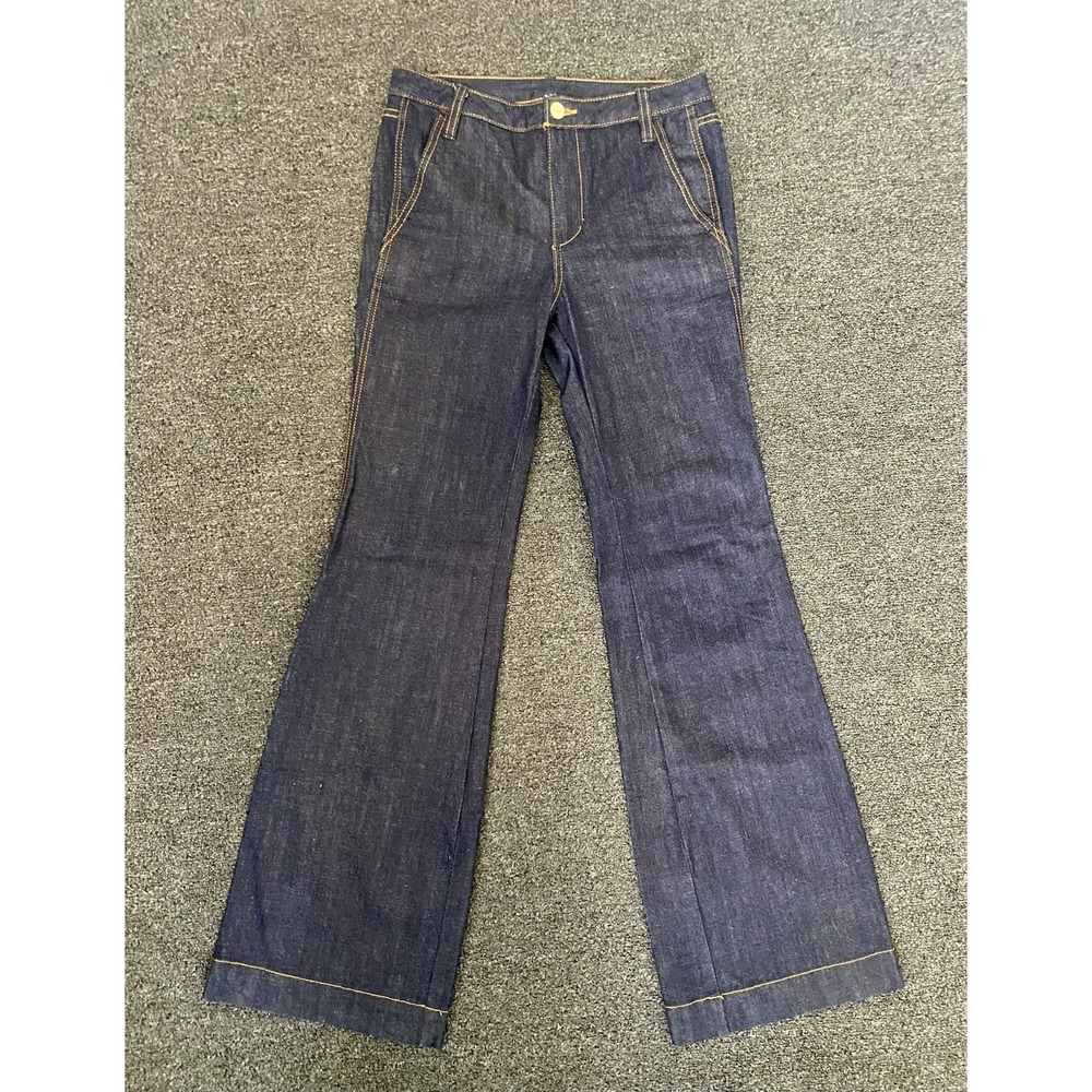 Tory Burch‎ High Waisted Flare Blue Jeans Womens 27x34 Indigo Designer Boho Prep